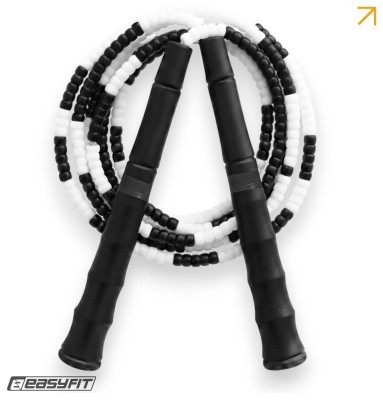 Бисерная скакалка EasyFit FreeRope 2,7м (черно-белая)