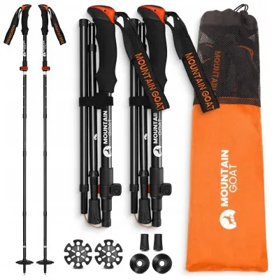 Трекинговые палки Mountain Goat Pro+ 43-130 см Black/Orange (P-5907739318251)