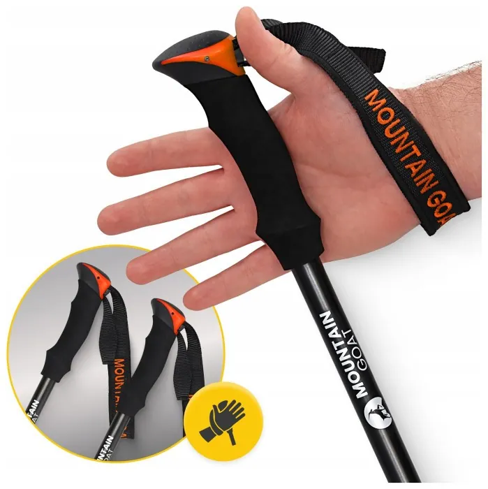 Трекинговые палки Mountain Goat Pro+ 43-130 см Black/Orange (P-5907739318251)