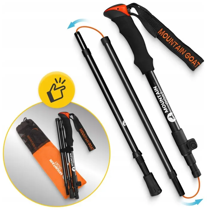 Трекинговые палки Mountain Goat Pro+ 43-130 см Black/Orange (P-5907739318251)