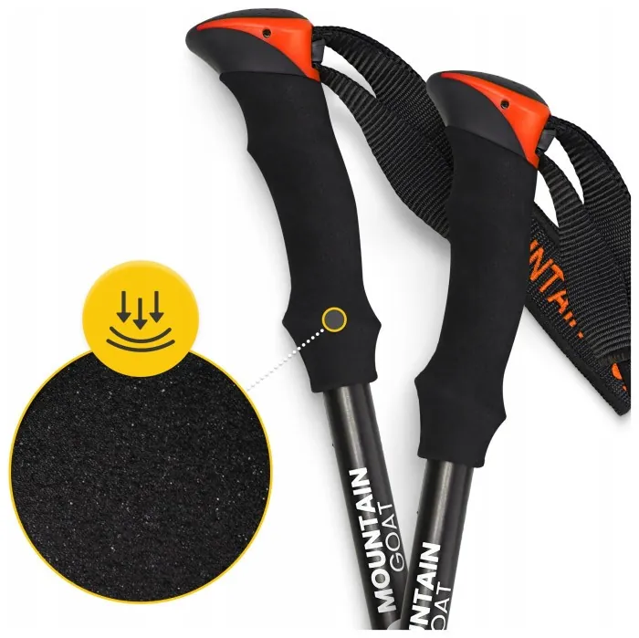 Трекинговые палки Mountain Goat Pro+ 43-130 см Black/Orange (P-5907739318251)