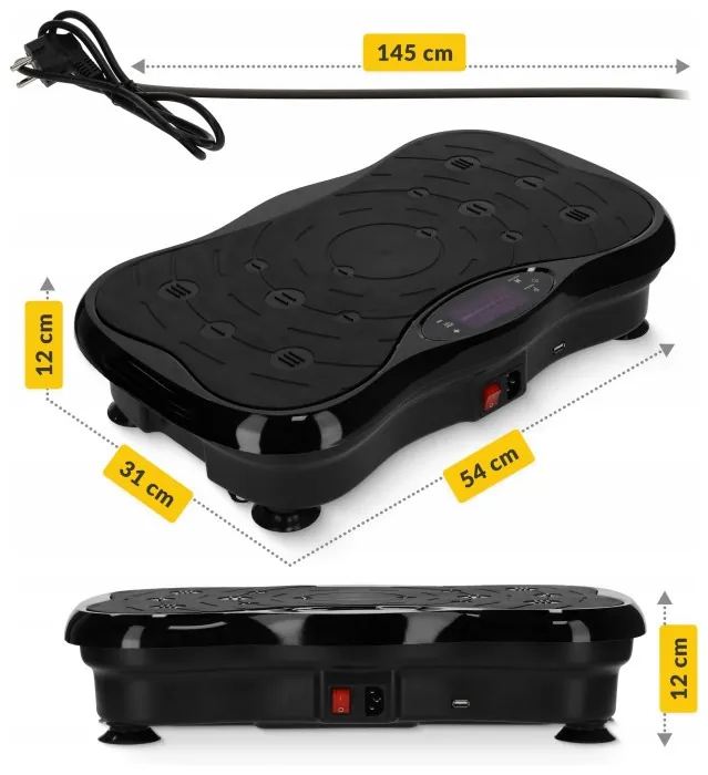 Виброплатформа для тренировок 4FIZJO Ultra+ с пультом и эспандерами Black (P-5905973402873)