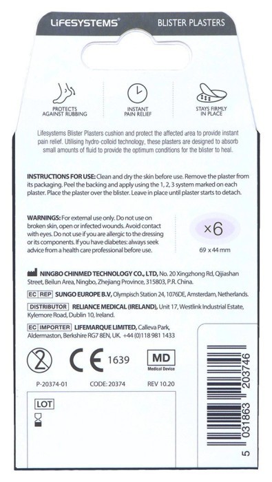 Lifesystems набор пластырей Blister Plasters
