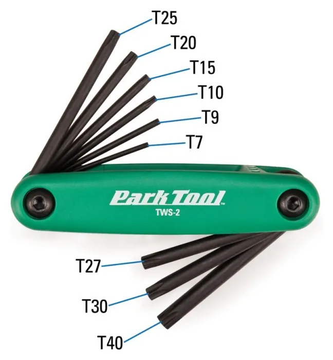 Набор торксов Park Tool TWS-2 T7/T9/T10/T15/T20/T25/T27/T30/T40 сложен