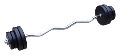 Штанга разборная W-образная Rn-Sport 20 кг с пластиковым покрытием.