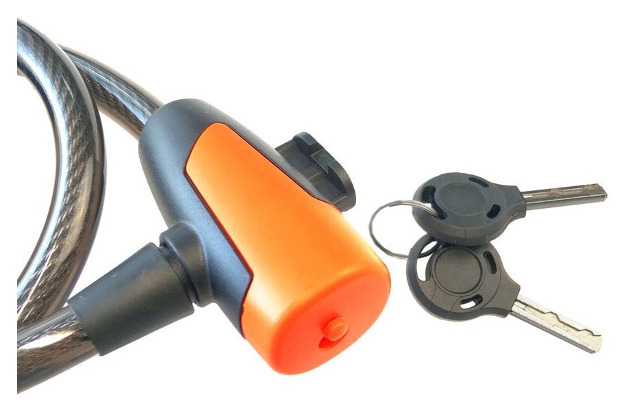 Замок для велосипеда тросовый Tempesta KEY LOCK Black/orange (FSD-LK127005)