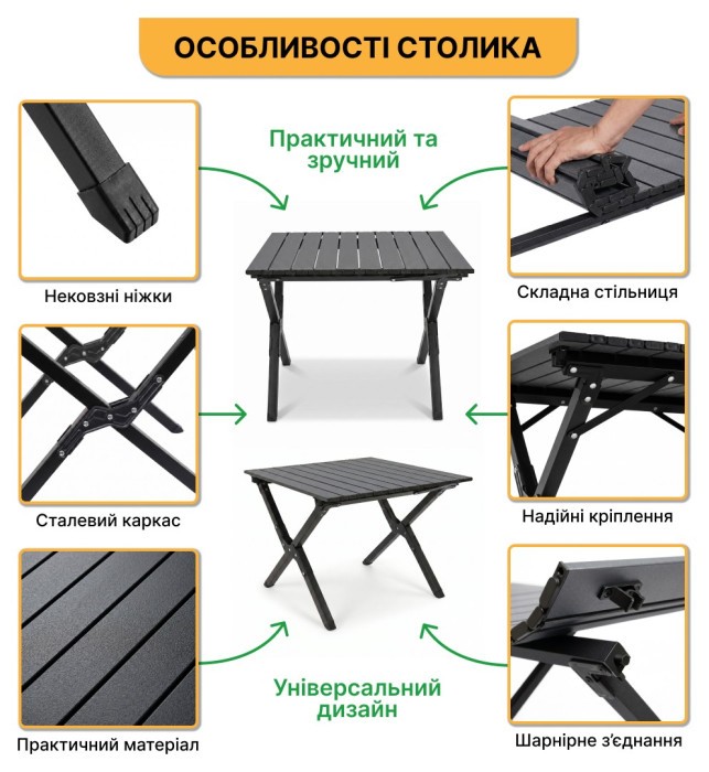 Набір для кемпінгу середній два крісла та стіл LEOBRO LB-106672