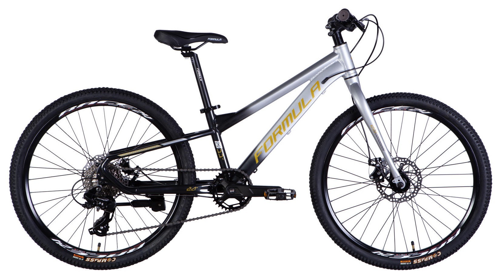 Велосипед AL 24" Formula F-1 DD CS рама-11" сріблясто-чорний 2025