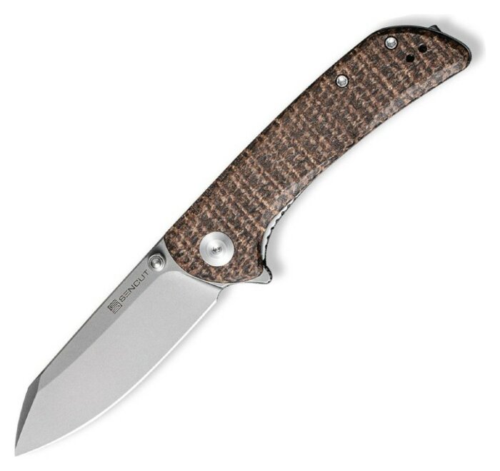 Ніж складаний кишеньковий Sencut Fritch, (7.6 см) 9Cr18MoV / Micarta коричневий, укр, укр