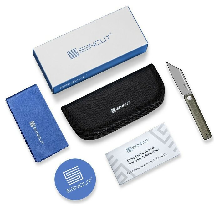 Ніж складаний кишеньковий Sencut Fritch, (7.6 см) 9Cr18MoV / Micarta коричневий, укр, укр