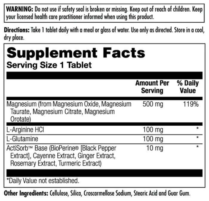 Magnesium One Daily 500mg - 60 tabs