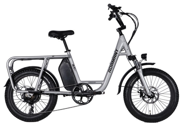 Велосипед з електроприводом 20" AL Dorozhnik ADAMANT DD FR рама-18,5" 48B 17.5А*г 500Вт срiблястий 2026, укр, укр