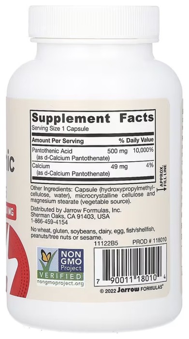 Pantothenic Acid 500mg - 100 vcaps