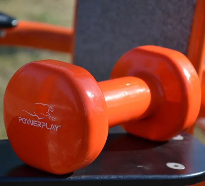 Гантель виниловый PowerPlay 4125 Achilles 4 кг. Оранжевая (1шт.)