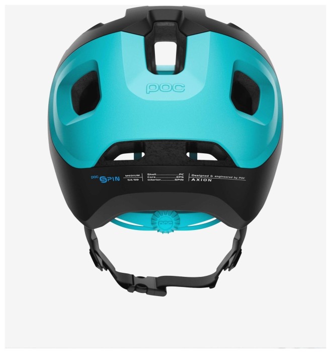 Шолом велосипедний POC Axion SPIN, Uranium Black / Kalkopyrit Blue Matt
