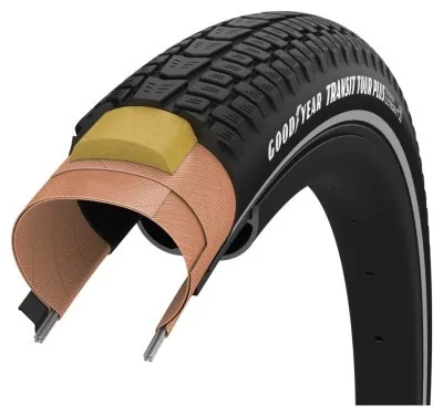 Покрышка 700x50 (50-622) GoodYear Transit Tour S3: Protection, Wire, Black + reflective strips, 60tpi