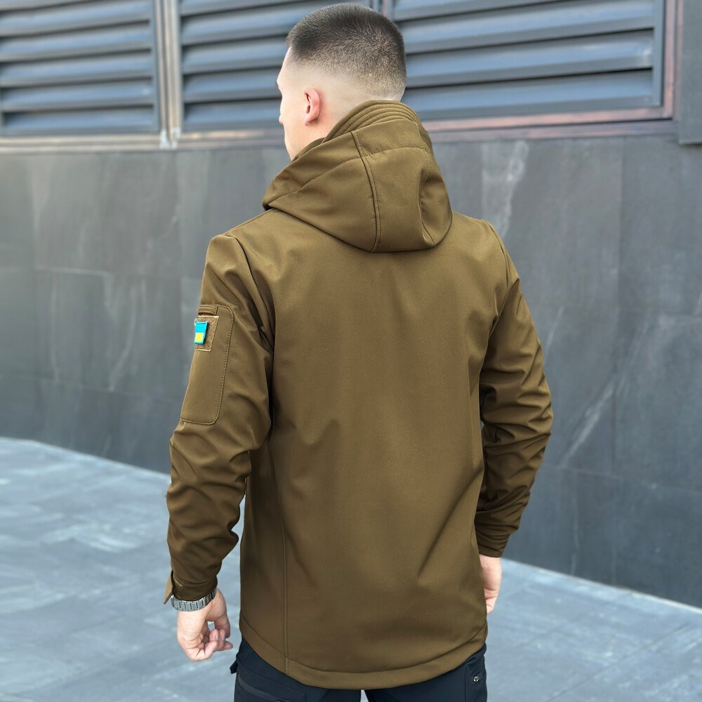 Куртка чоловіча демісезонна з капюшоном койот Pobedov Motive