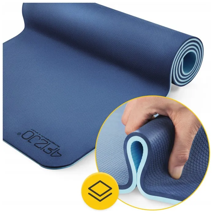 Коврик (мат) спортивный 4FIZJO TPE 180 x 60 x 0.6 см для йоги и фитнеса Blue/Sky Blue (P-5907739310132)
