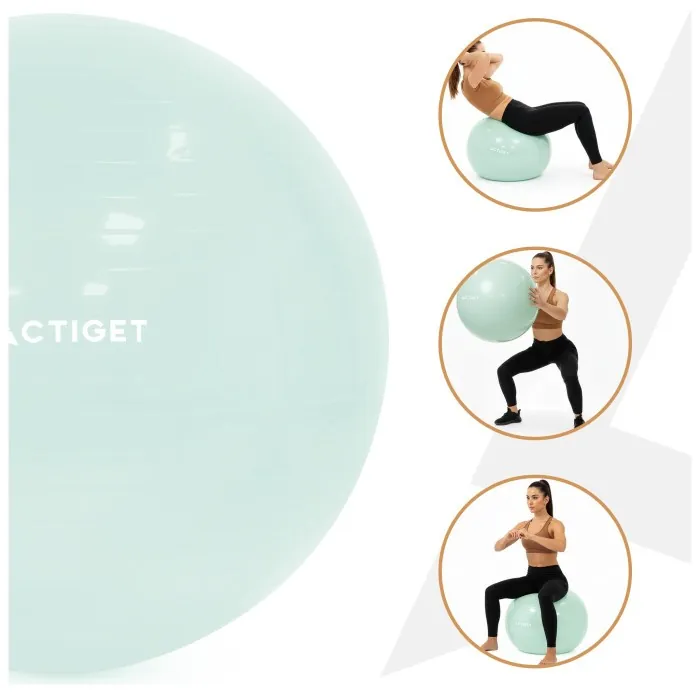 М'яч для фітнесу (фітбол) Actiget 65 см з насосом ACT0144 Mint