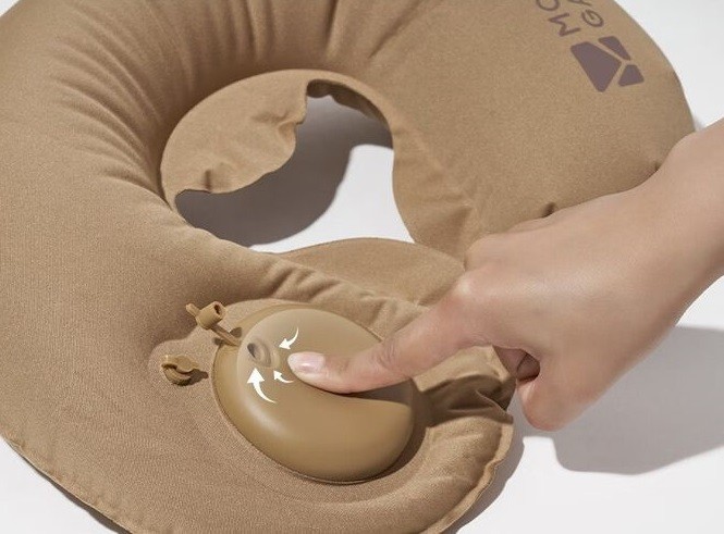 Подушка підголовник з насосом Mobi Garden NX22663028 sand