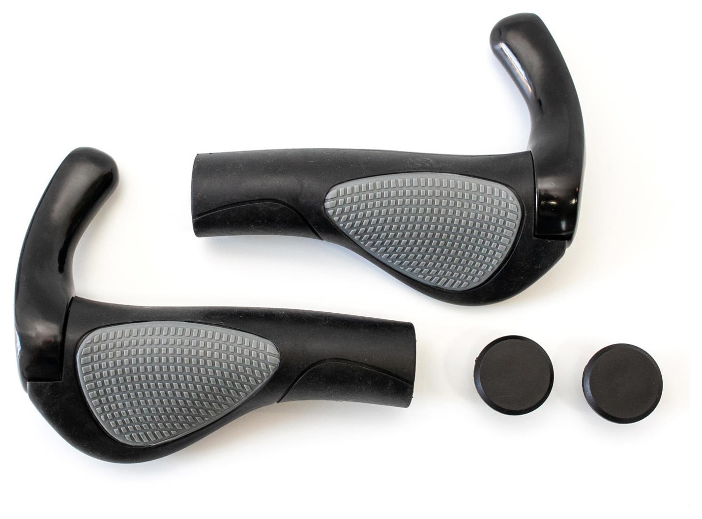 Гріпси ергономічні L130mm BRAVVOS FL-430-1 з алюм. чорним ріжками чорні