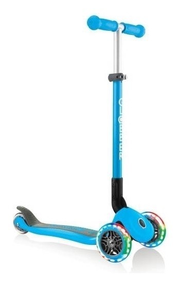 Самокат Globber серії Primo Foldable Lights, Блакитний, укр, укр