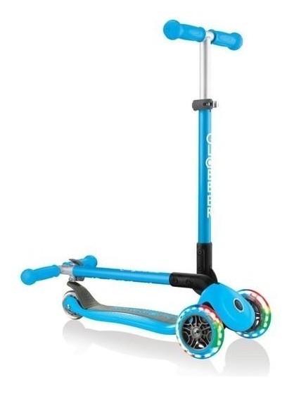 Самокат Globber серії Primo Foldable Lights, Блакитний, укр, укр