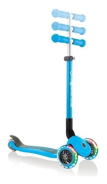 Самокат Globber серії Primo Foldable Lights, Блакитний, укр, укр