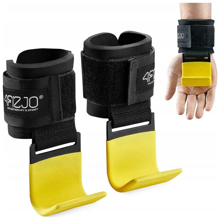 Гачки для перекладини та тяги 4FIZJO Hooks Black/Yellow (P-5907739311078)
