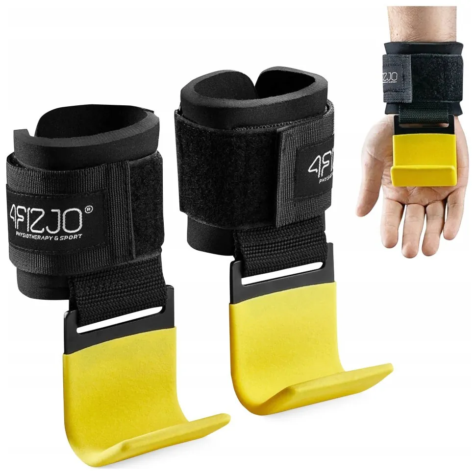 Гачки для перекладини та тяги 4FIZJO Hooks Black/Yellow (P-5907739311078) (LFP-5907739311078)