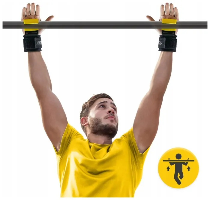 Гачки для перекладини та тяги 4FIZJO Hooks Black/Yellow (P-5907739311078)