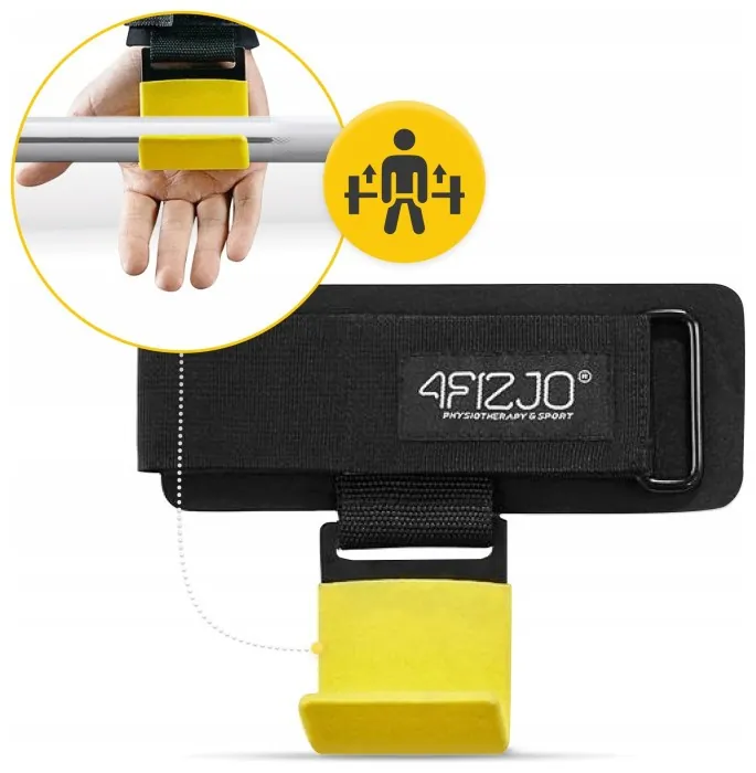 Гачки для перекладини та тяги 4FIZJO Hooks Black/Yellow (P-5907739311078)