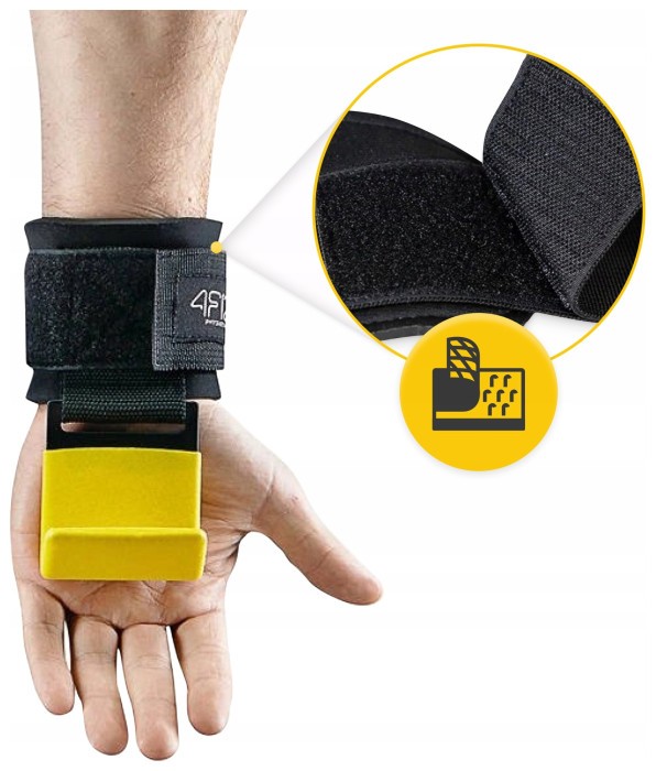 Гачки для перекладини та тяги 4FIZJO Hooks Black/Yellow (P-5907739311078)