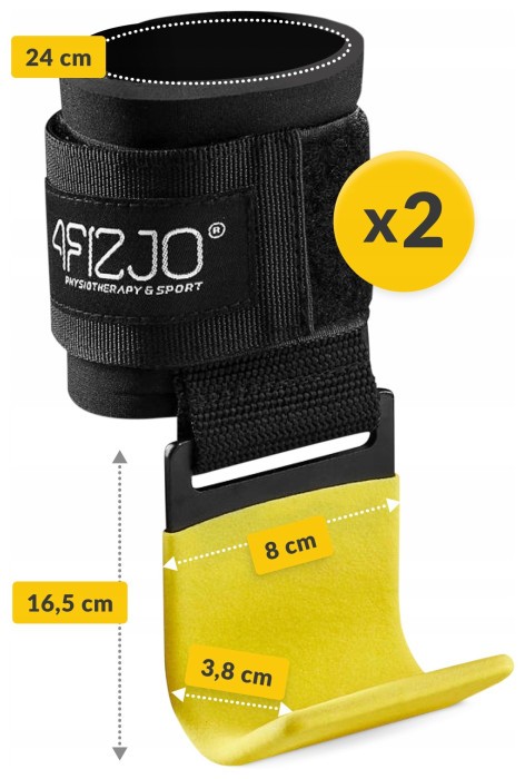 Гачки для перекладини та тяги 4FIZJO Hooks Black/Yellow (P-5907739311078)