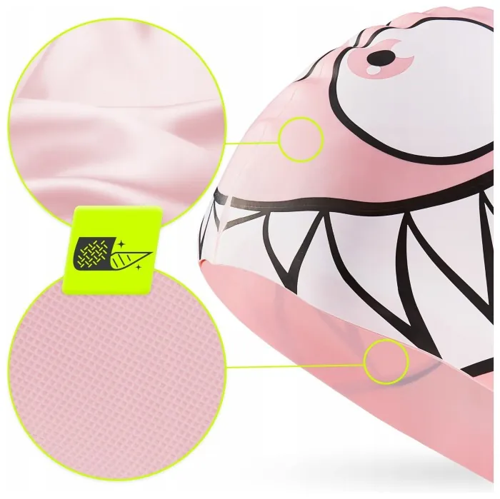 Шапочка для плавания TSUNAMI Shark детская Pink (P-5905973401821)