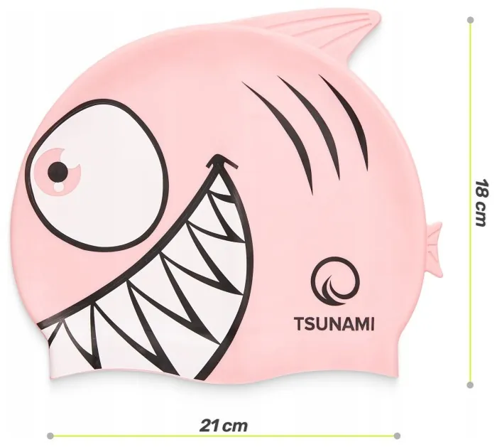 Шапочка для плавания TSUNAMI Shark детская Pink (P-5905973401821)