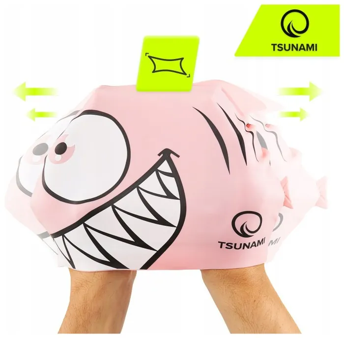 Шапочка для плавания TSUNAMI Shark детская Pink (P-5905973401821)
