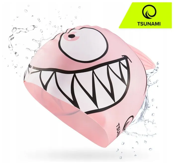 Шапочка для плавания TSUNAMI Shark детская Pink (P-5905973401821)