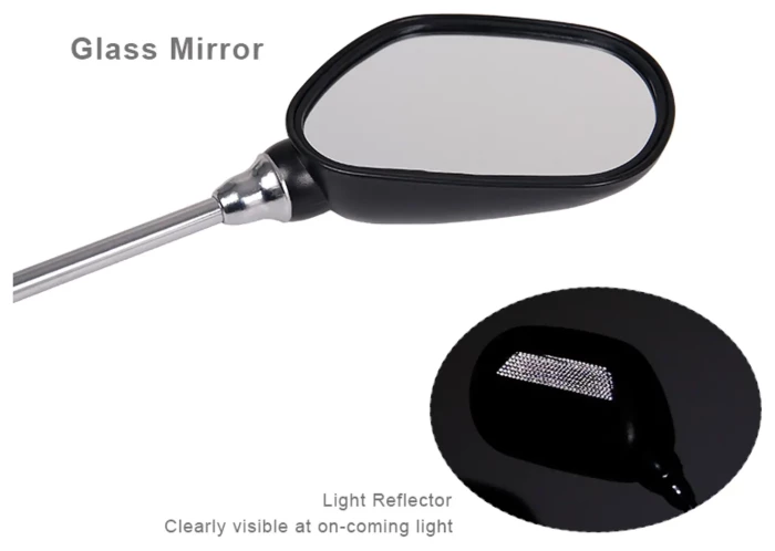 Зеркало с креплением на руль Пластик BEcool BC-BM106 черный с серебристым