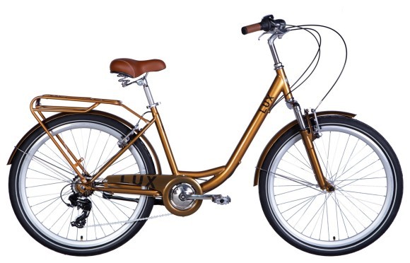 Велосипед уцінений ST 26" Dorozhnik LUX Vbr FR рама-17" бронзовий 2024 крила, крило пер., крило зад., підніжка, дзвоник, укр