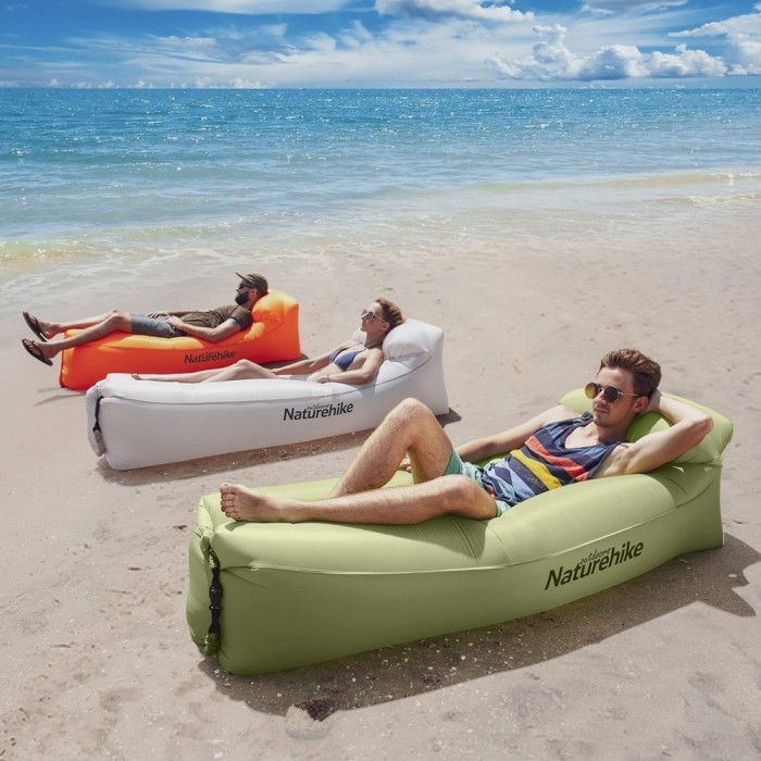 Матрас надувной ламзак Naturehike NH20FCD06, 180х70х52 см, оливковый, имеет чехол-рюкзак.