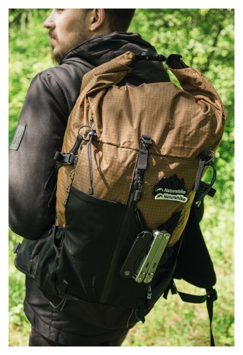 Рюкзак туристичний Naturehike Helium CNK2300016, 30+5 л, коричневий, укр, укр