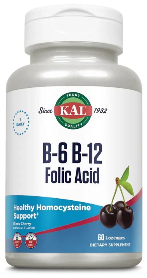 B-6 B-12 Folic Acid - 60 tabs Black Cherry