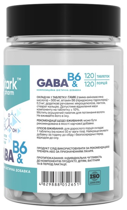 GABA & B6 500mg - 120 tabs