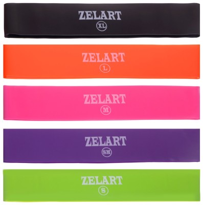 Стрічки опору набір 5шт LOOP BANDS ZELART FI-6886 (500x50мм; товщина: 0,35, 0,5, 0,7,1, 1,2 мм)