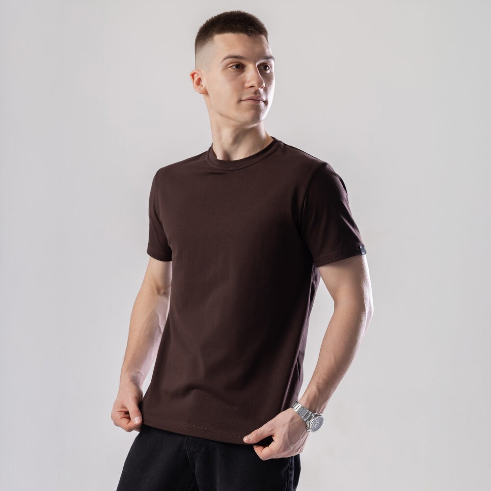 Мужская футболка хлопковая Pobedov Peremoga шоколадная