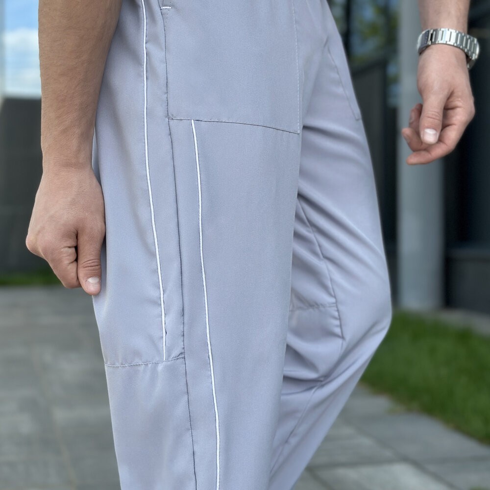 Мужские легкие джогеры из софта серые Pobedov Weekend