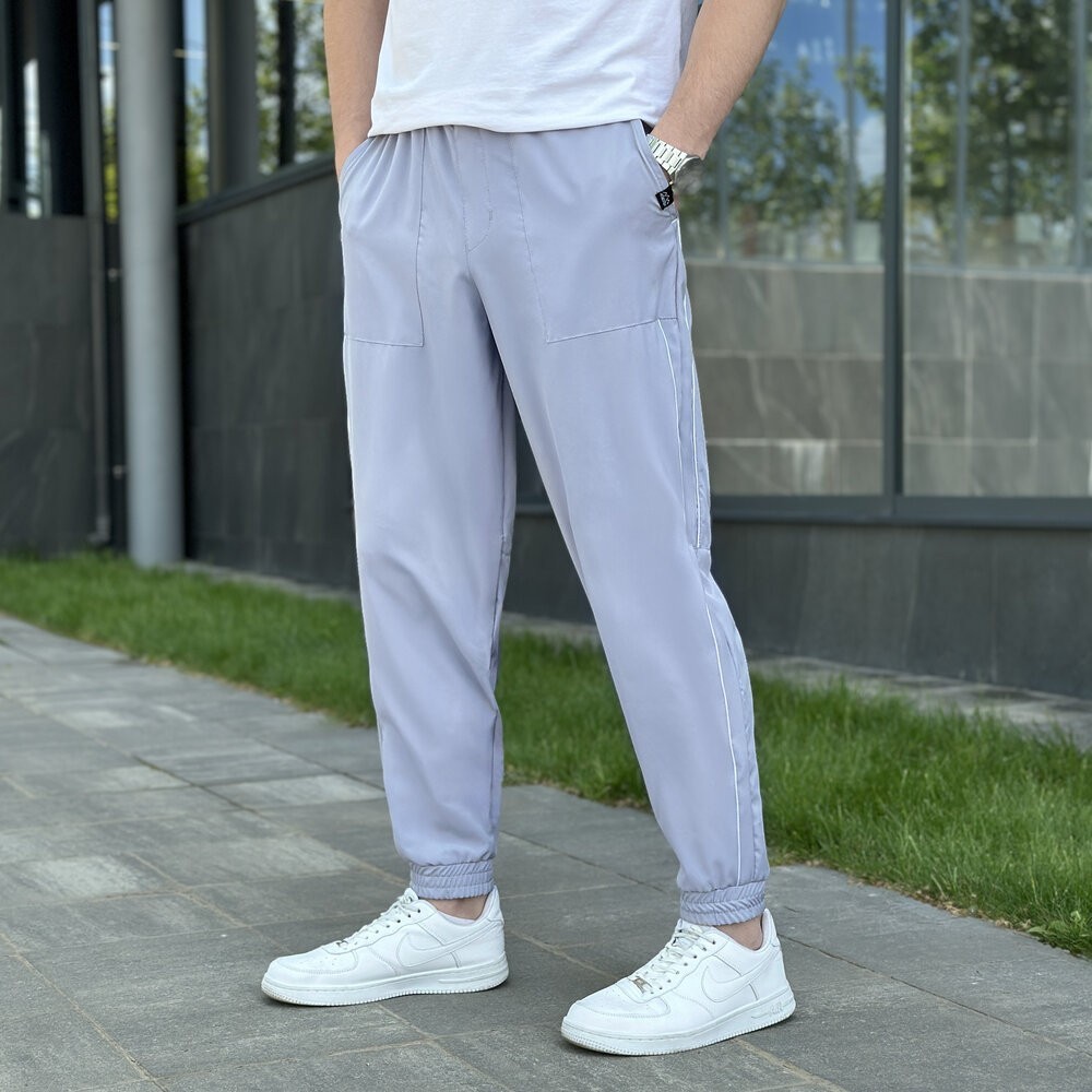 Мужские легкие джогеры из софта серые Pobedov Weekend