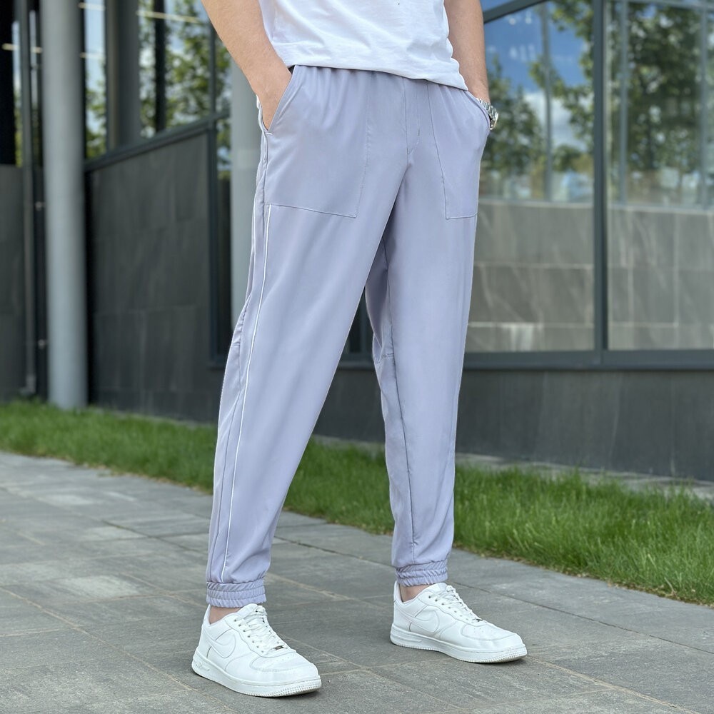 Мужские легкие джогеры из софта серые Pobedov Weekend