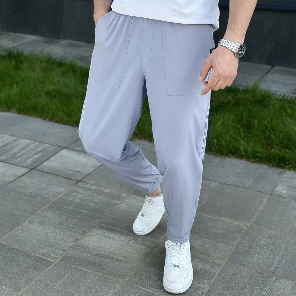 Мужские легкие джогеры из софта серые Pobedov Weekend